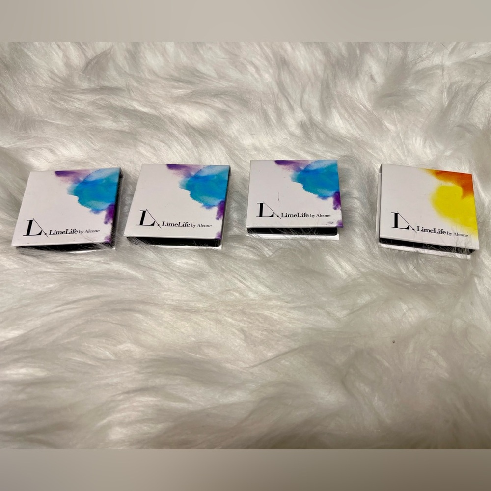 LimeLife by Alcone Makeup Single Eyeshadow Compacts, lot of 4